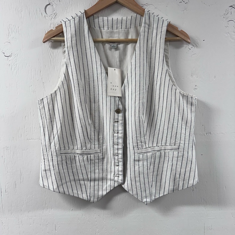 Responsible White and Black Striped Vest